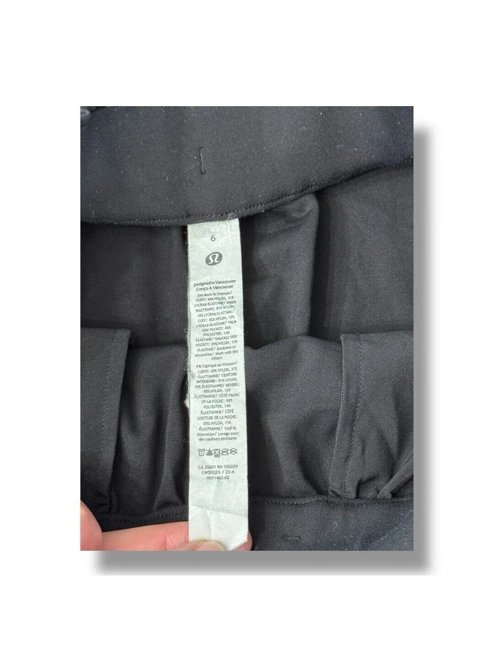 Lululemon Stretch High Rise Jogger Black W5DQDS Drawstring Active Women’s Size 6